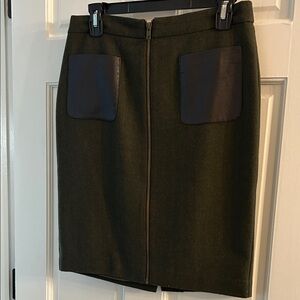 Outback Red Dark Green Pencil Skirt with Black Accents